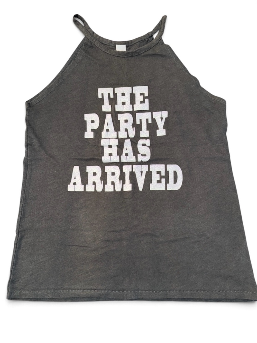 Alternative, Size S, Gray, “The Party Has Arrived” Graphic Tank Top